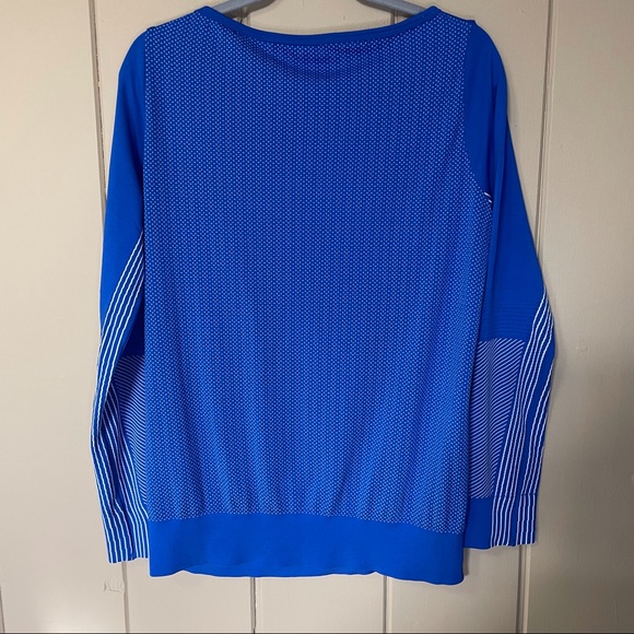 Blue Nike Dri Fit Stay Cool Long Sleeve Blue and white Large - Picture 5 of 5